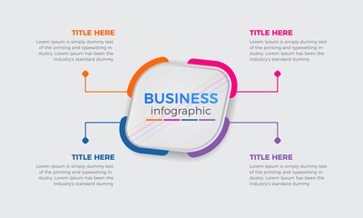 Business infographic process with colorful template design with icons and 4 options or steps, infographic design template