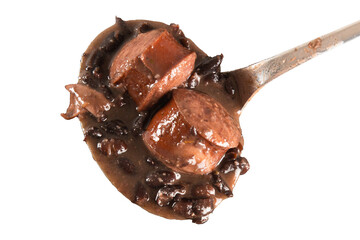 Spoon with feijoada top view