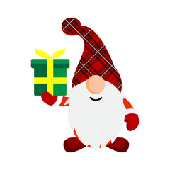 Fototapeta na wymiar Vector Illustration Christmas Gnome