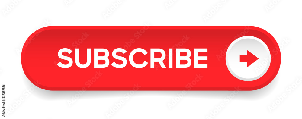 Fototapete subscribe button bell, notification icon button and hand cursor click. red button subscribe to chann