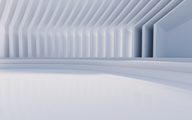 Empty ground with creative geometric structure background, 3d rendering.