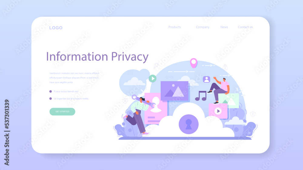 Canvas Prints cyber or web security specialist web banner or landing page.