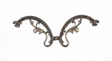 golden decorative elements for interior isolated on white background