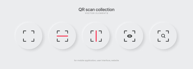 Scan QR code icon symbol sign. Digital scanning qr code template. QR code scan for smartphone. QR code for payment for mobile app, website, UI UX. Vector illustration. EPS 10.