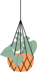 Hanging plant pots vector set