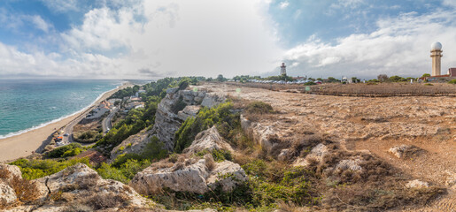 Fototapeta na wymiar Panorama sur les hauteurs de la falaise de Leucate