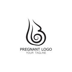 pregnant woman logo icon illustration template vector, for health clinics, hospitals, maternity clinics, maternity clothes, pregnant exercise, nursing mothers,