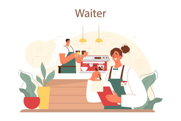 Waiter concept. Restaurant staff in the uniform, catering service.