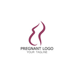 Obraz premium pregnant woman logo icon illustration template vector, for health clinics, hospitals, maternity clinics, maternity clothes, pregnant exercise, nursing mothers,