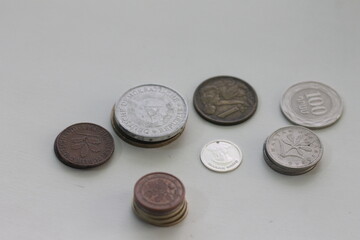 coins on the table