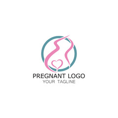 pregnant woman logo icon illustration template vector, for health clinics, hospitals, maternity clinics, maternity clothes, pregnant exercise, nursing mothers,