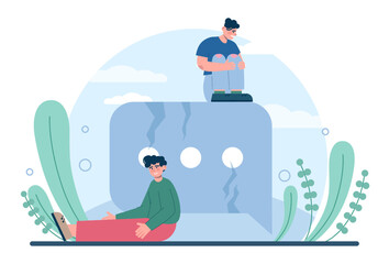 Misunderstanding concept. Social controversy or disagreement. Troubled