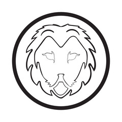 Circle lion vector animal logo design 