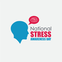 Vector illustration of National Stress Awareness Day. Simple and Elegant Design