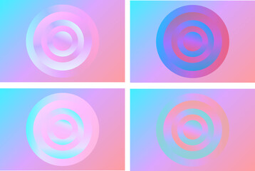 gradient color set with circle, colorful circle, hipster geometric editable