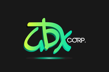 Handwritten logo with initials abx in bright green color