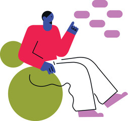 Vector people flat illustration. Technology future concept. Ideal for social media and business presentations, user interface, UX, graphic and web design, apps and interfaces. EPS 10