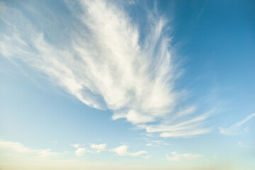 Summer blue sky clouds background.