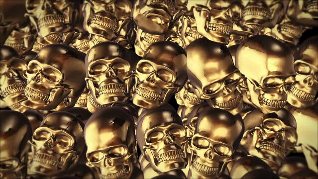 Group of gold skulls