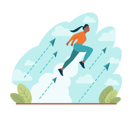 Boost up concept. Mental growth and improvement or career