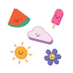 happy and colorful emojis for the summer