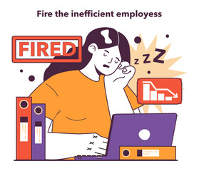 Naklejka na ściany i meble Fire the inefficient employees. Personnel effectiveness evaluation