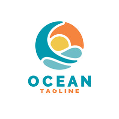 Ocean mark logo design, simple and minimal logo design
