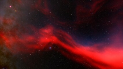 red-violet nebula in outer space, horsehead nebula, unusual colorful nebula in a distant galaxy, red nebula 3d render
