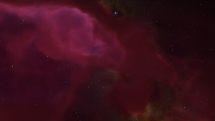 Fototapeta premium red-violet nebula in outer space, horsehead nebula, unusual colorful nebula in a distant galaxy, red nebula 3d render 
