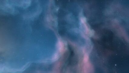 Deep space nebula with stars. Bright and vibrant Multicolor Starfield Infinite space outer space background with nebulas and stars. Star clusters, nebula outer space background 3d render
