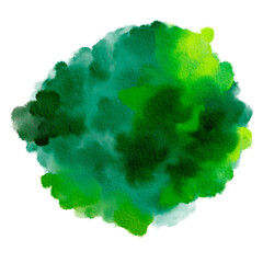 Color of the Year Emerald Watercolor Paint Stain Background Circle