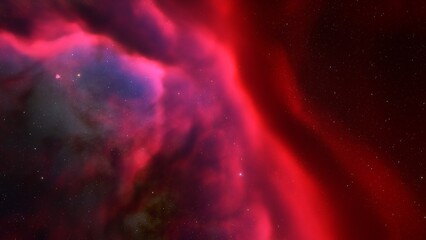 Cosmic background with a nebula and stars
