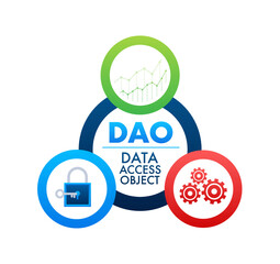 DAO - Data Access Object Business concept. Vector stock illustration.
