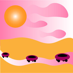 illustration of an background with water