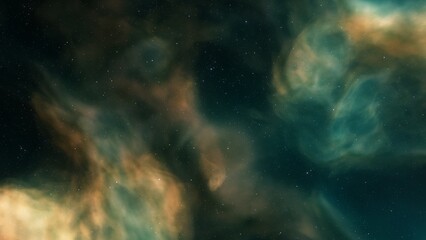 Fototapeta na wymiar nebula gas cloud in deep outer space, science fiction illustration, colorful space background with stars 3d render