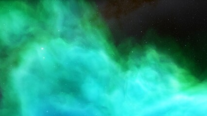 Fototapeta premium nebula gas cloud in deep outer space, science fiction illustration, colorful space background with stars 3d render