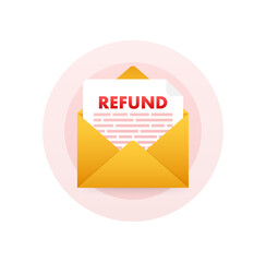 Refund money icon. Return money. Vector stock illustration.