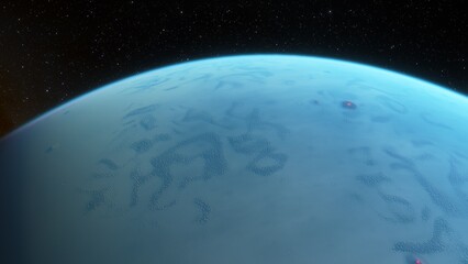 Naklejka na ściany i meble super-earth planet, realistic exoplanet, planet suitable for colonization, earth-like planet in far space, planets background 3d render 