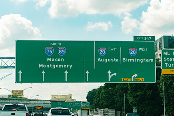 sign on the highway macon montgomery atlanta