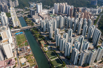 Aerial view of Hong Kong residential area