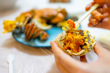 Homemade chinese hairy crab at home