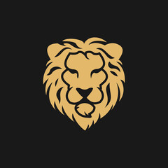 King Lion Head Logo Template, Lion Strong Logo Golden Royal Premium Elegant Design