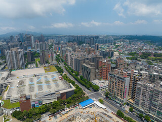 Top view of the city in Linkou district in New Taipei City of Taiwan