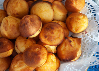 Close-up of corn muffins on the plate. 