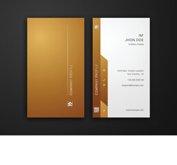 business card, elegant yellow and white vertical card name, vertical luxury editable business card