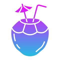 Coconut Glyph Gradient Icon