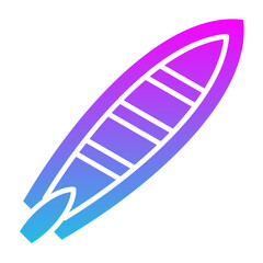 Surfboard Glyph Gradient Icon