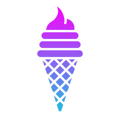 Ice Cream Glyph Gradient Icon