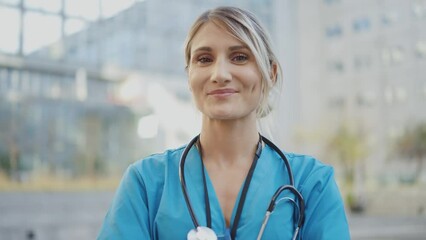 Cinematic footage representation of the daily life of a nurse going to work at the hospital - Powered by Adobe