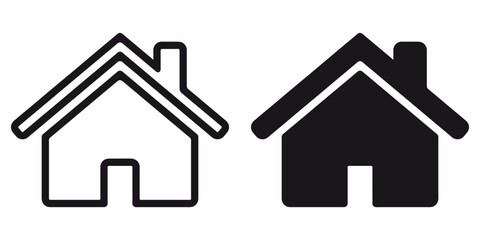 ofvs182 OutlineFilledVectorSign ofvs - house vector icon . home sign . isolated transparent . black outline and filled version . AI 10 / EPS 10 . g11521